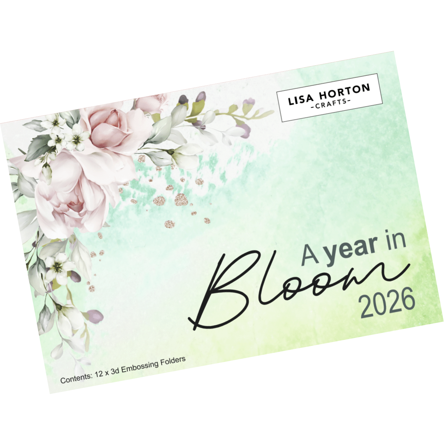 A Year In Bloom' 2026 - Set of 12 5” x 7” 3D Embossing Folders