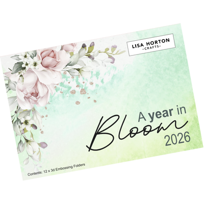 A Year In Bloom' 2026 - Set of 12 5” x 7” 3D Embossing Folders