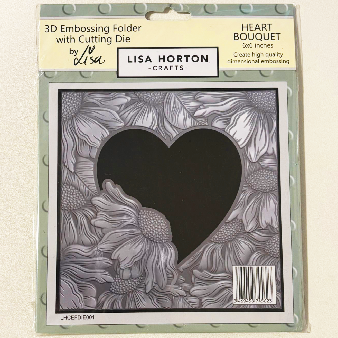 LAST ONE! Lisa Horton Crafts Heart Bouquet 6x6 3D Embossing Folder and Die