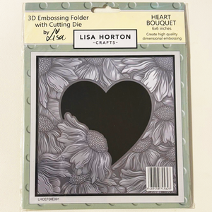 LAST ONE! Lisa Horton Crafts Heart Bouquet 6x6 3D Embossing Folder and Die