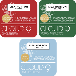 Set of 3 Limited Edition Cloud 9 Matt Blending Ink Pads - Jingleberry, Merry Mistletoe and Arctic Frost