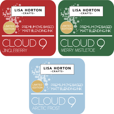 Set of 3 Limited Edition Cloud 9 Matt Blending Ink Pads - Jingleberry, Merry Mistletoe and Arctic Frost