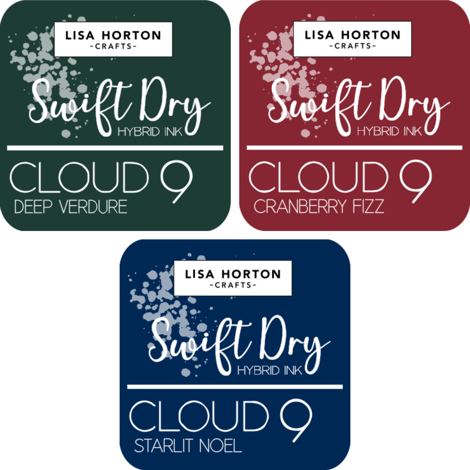 Swift Dry Hybrid Ink Pad Trio - Starlit Noel, Cranberry Fizz & Deep Verdure