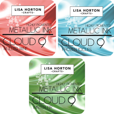 Metallic Ink Pad Trio - Frozen Icicles, Winter Fir & Mulled Wine