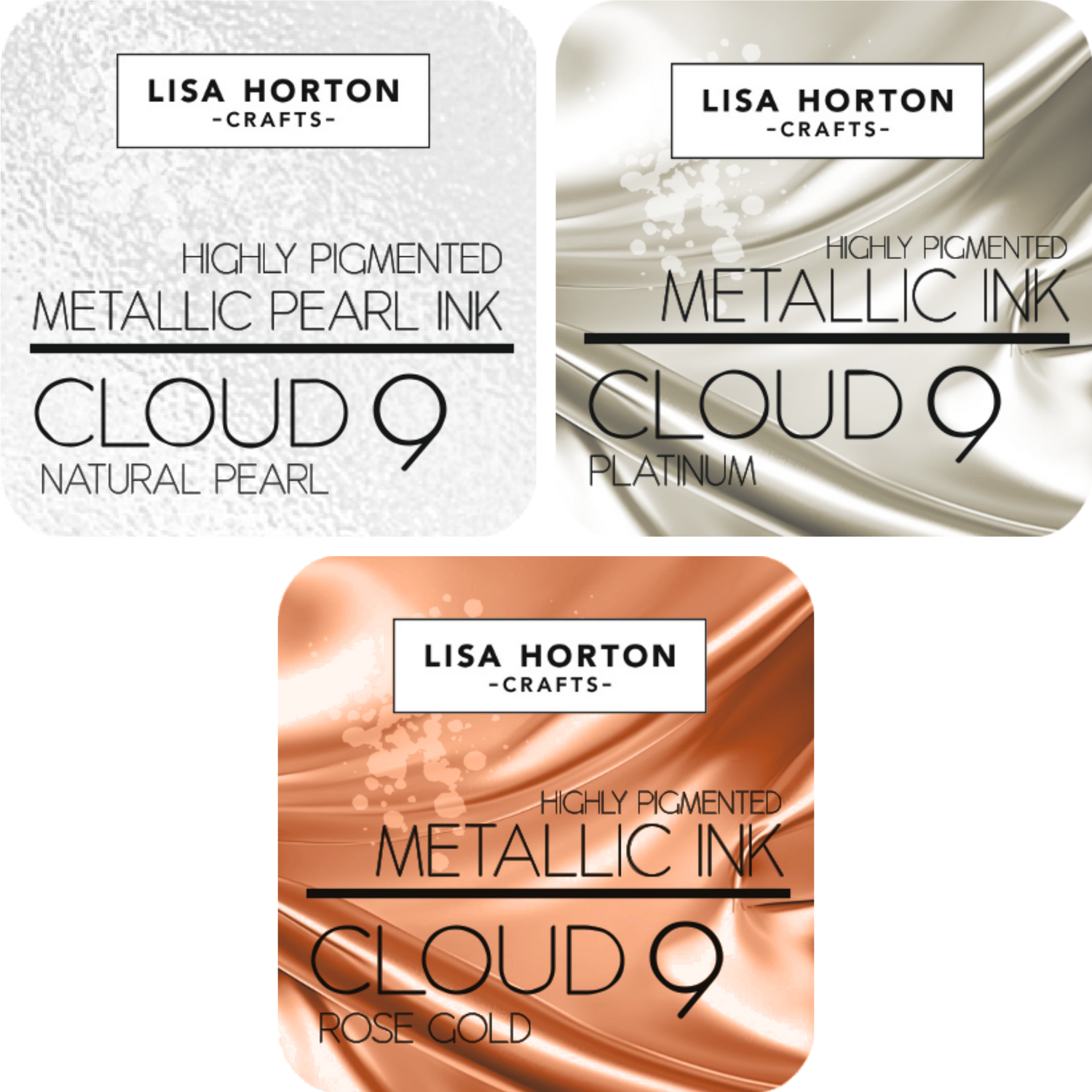 Alchemist Ink Pad Trio - Natural Pearl, Platinum & Rose Gold