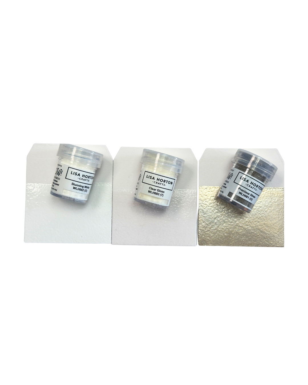 WOW Embossing Powders Fundamental Trio: Precious Silver, Stunning White & Clear Gloss