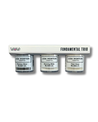 WOW Embossing Powders Fundamental Trio: Precious Silver, Stunning White & Clear Gloss