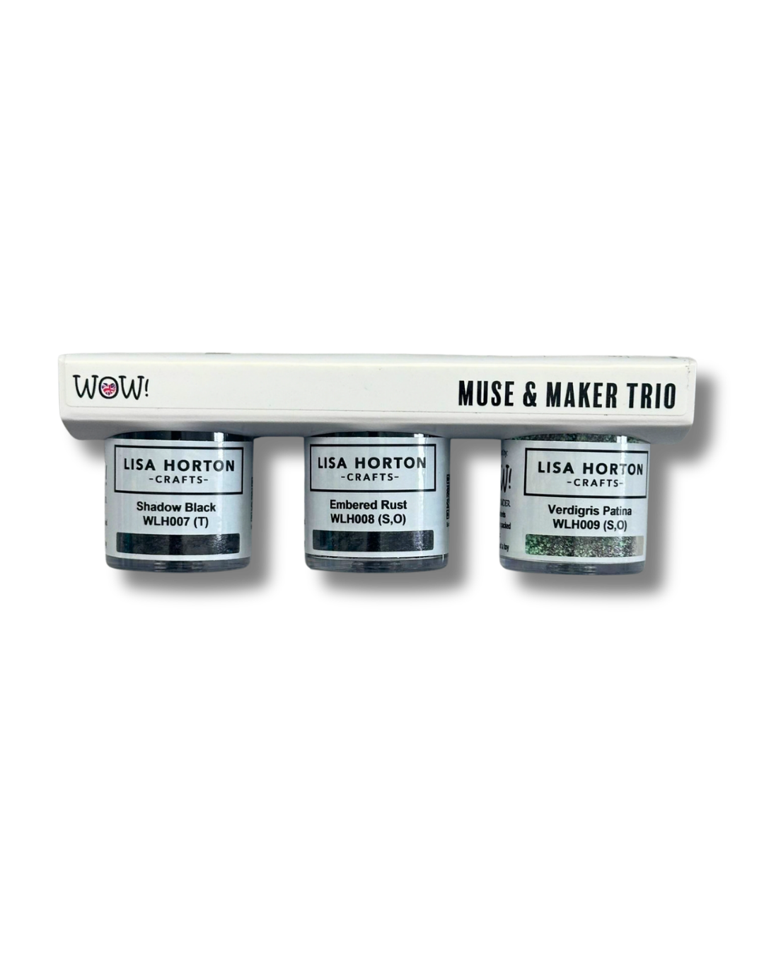 WOW Embossing Powders Muse & Maker Trio: Shadow Black, Embered Rust & Verdigris Patina