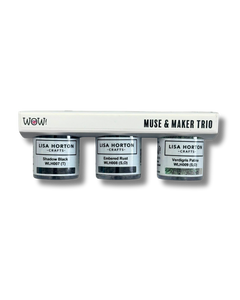 WOW Embossing Powders Muse & Maker Trio: Shadow Black, Embered Rust & Verdigris Patina