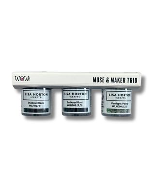 WOW Embossing Powders Muse & Maker Trio: Shadow Black, Embered Rust & Verdigris Patina