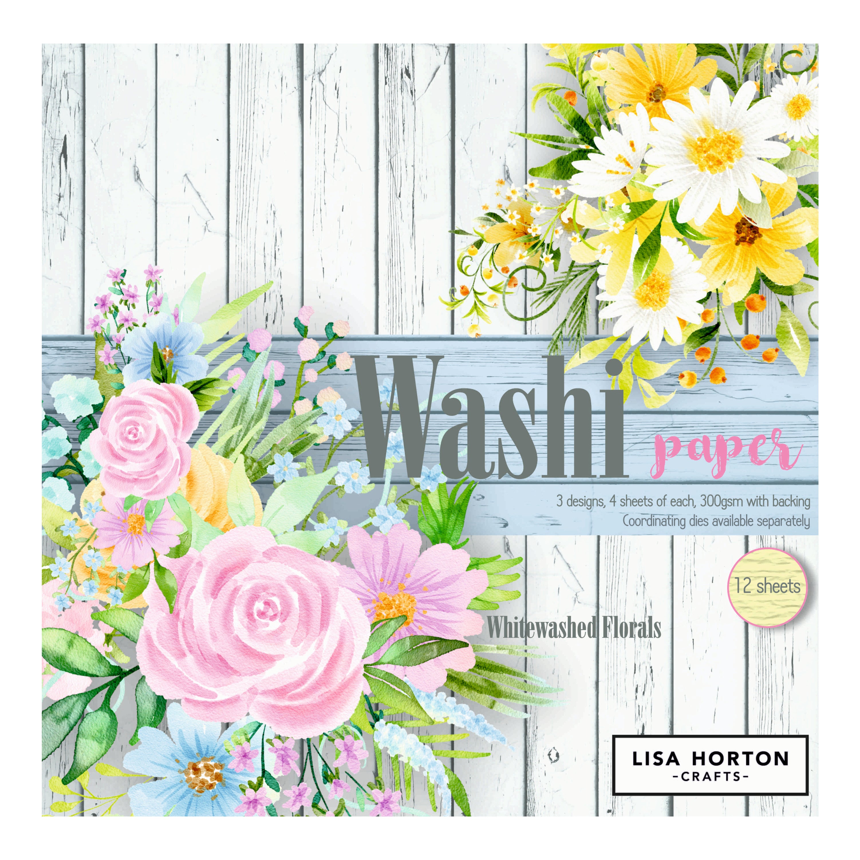 Whitewashed Washi Papers (12 x 12) - Lisa Horton Crafts
