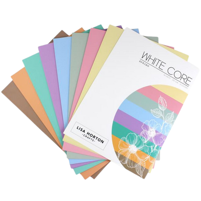 Pack of 48 Sheets of White Core Spring Cardstock - 250GSM