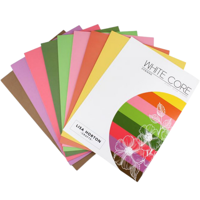 Pack of 48 Sheets of White Core Summer Cardstock - 250GSM