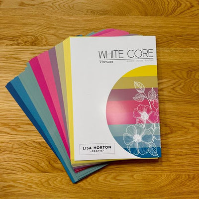 Lisa Horton Crafts Pack of 48 Sheets of White Core Vintage Cardstock - 250GSM