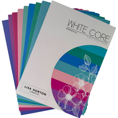 Pack of 48 Sheets of White Core Mermaid Cardstock - 250GSM