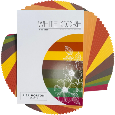 Pack of 48 Sheets of White Core Autumn Cardstock - 250GSM