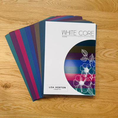 Lisa Horton Crafts Pack of 48 Sheets of White Core Dark Cardstock - 250GSM
