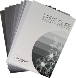 Pack of 48 Sheets of White Core Greyscale Cardstock - 250GSM