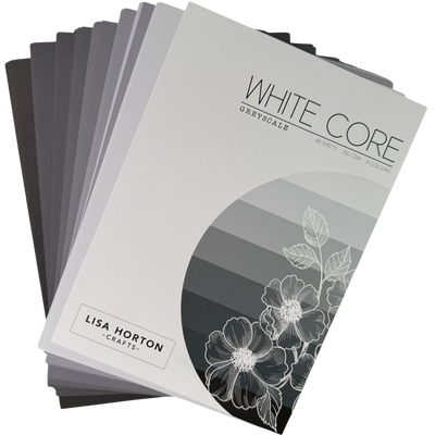 Pack of 48 Sheets of White Core Greyscale Cardstock - 250GSM