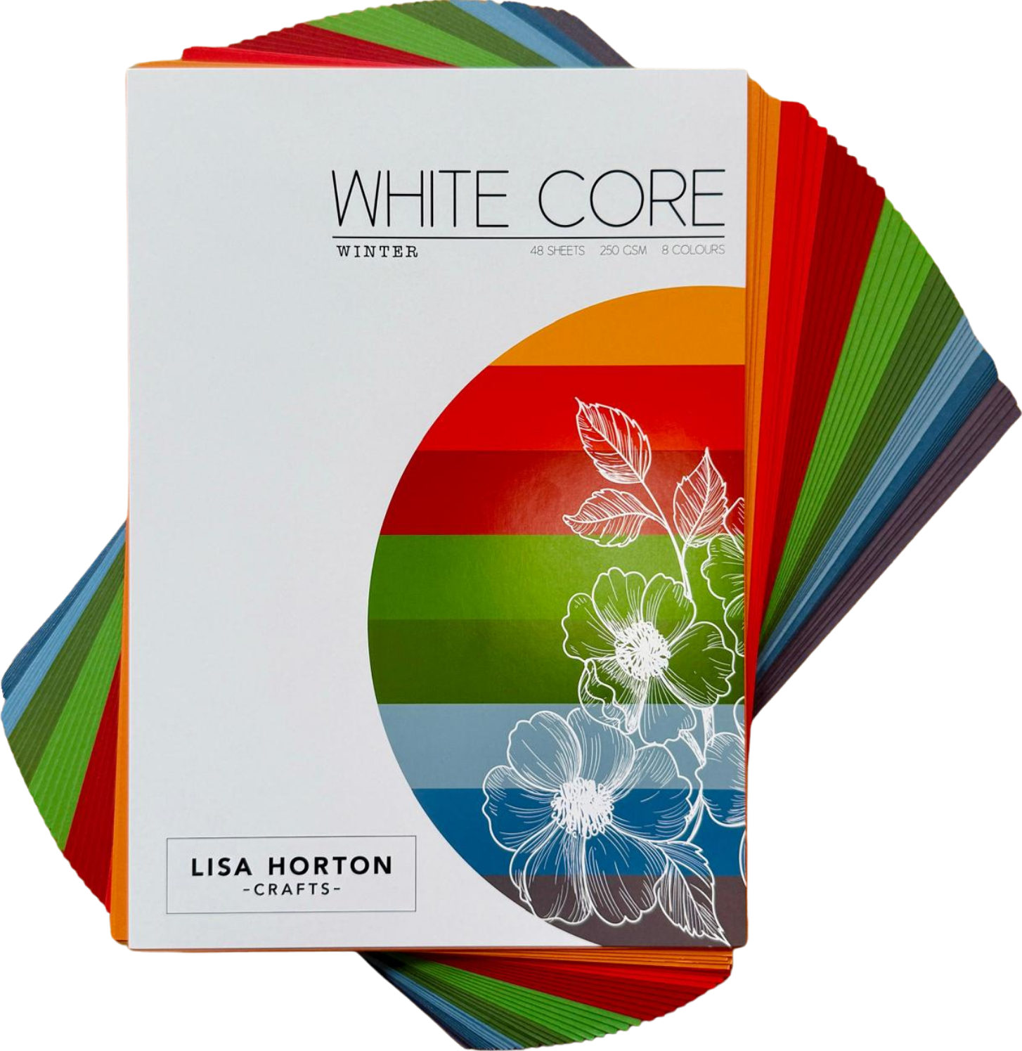 Lisa Horton Crafts Pack of 48 Sheets of White Core Spring Cardstock ...
