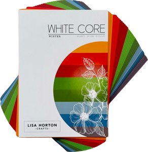 Pack of 48 Sheets of White Core Winter Cardstock - 250GSM