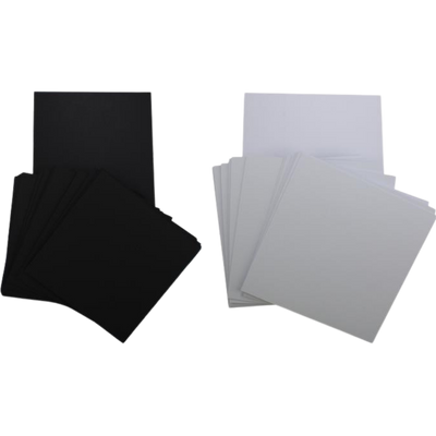 Pack of 200 Black and White 6 x 6 ’ish’ Cardstock