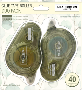 Pack of 2 Glue Tape Runners (Over 40m in total) - 1 x Solid Permanent and 1 x Dotted Permanent