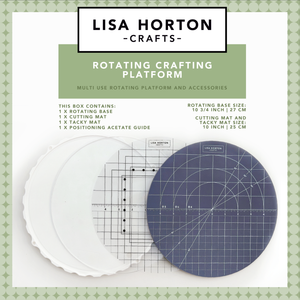 Rotating Crafting Platform with Interchangeable Cutting Mat and Tacky Mat