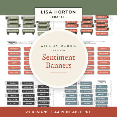 Sentiment Banners William Morris Inspired – 21 Designs