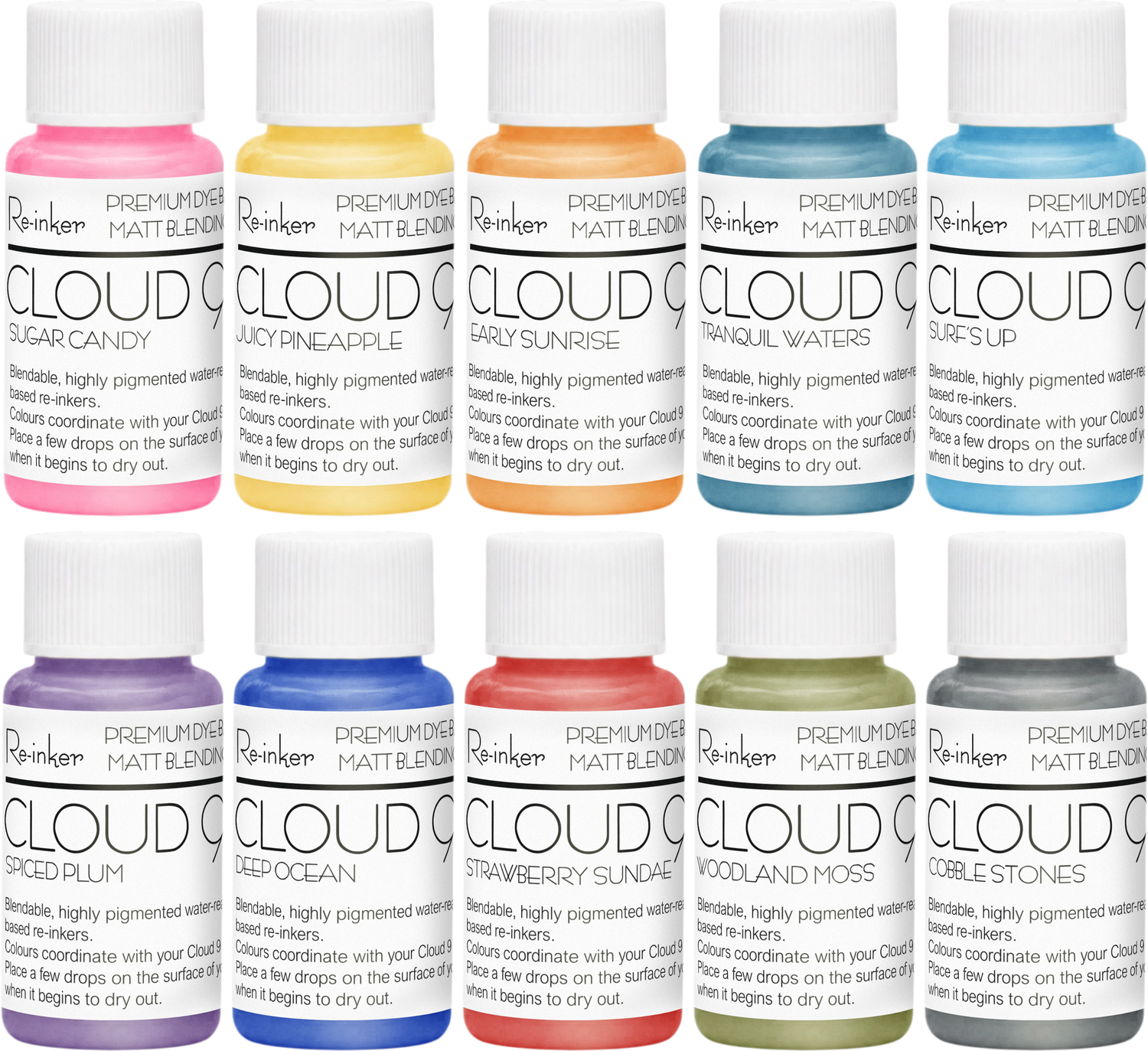 Cloud 9 Complete Matt Blending Ink Pad Reinkers - Release 1