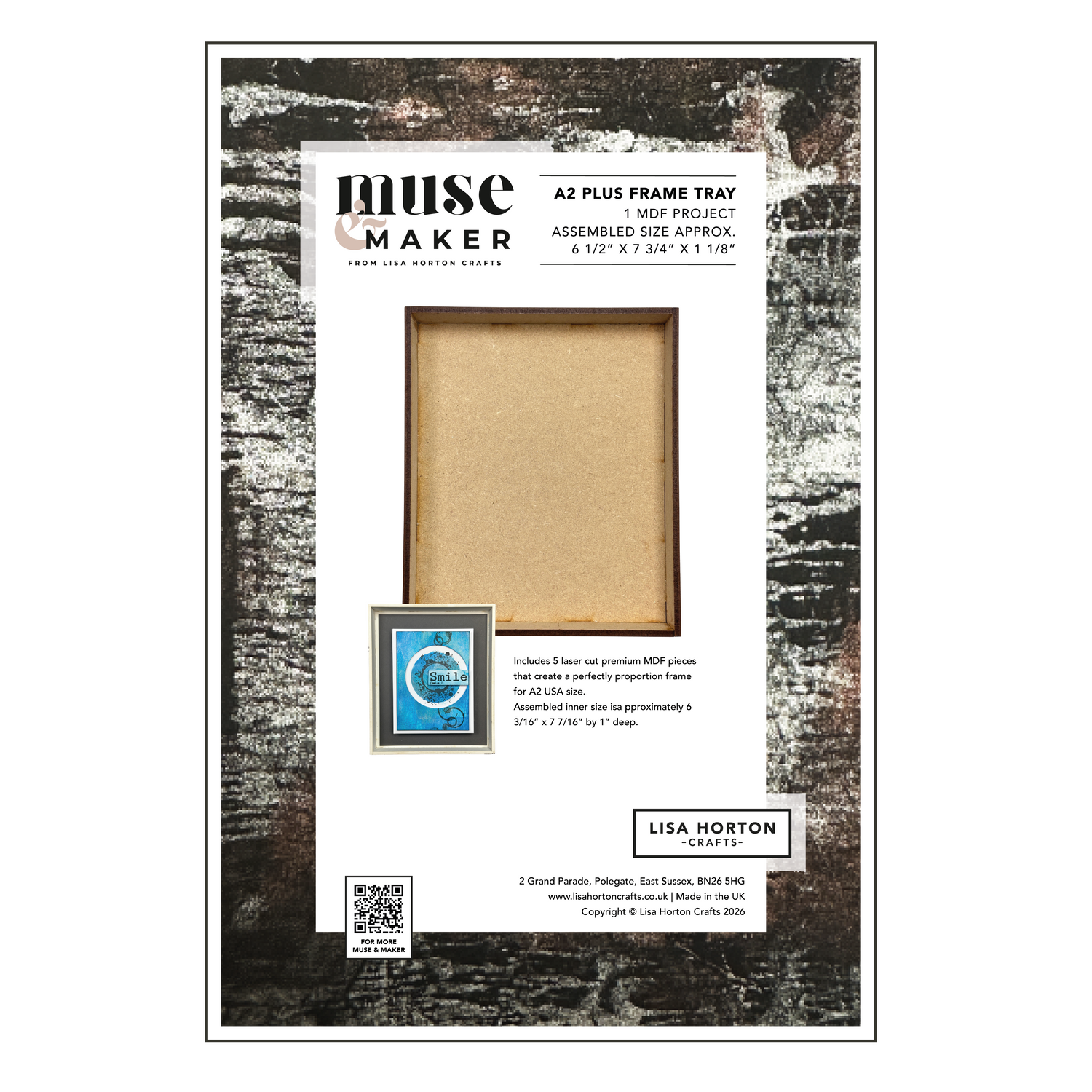 Lisa Horton Crafts Muse And Maker MDF A2 Plus Box Frame