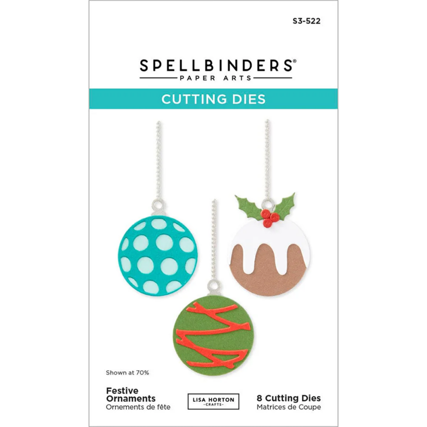 Spellbinders x Lisa Horton Crafts Festive Ornaments Dies - 8 Dies