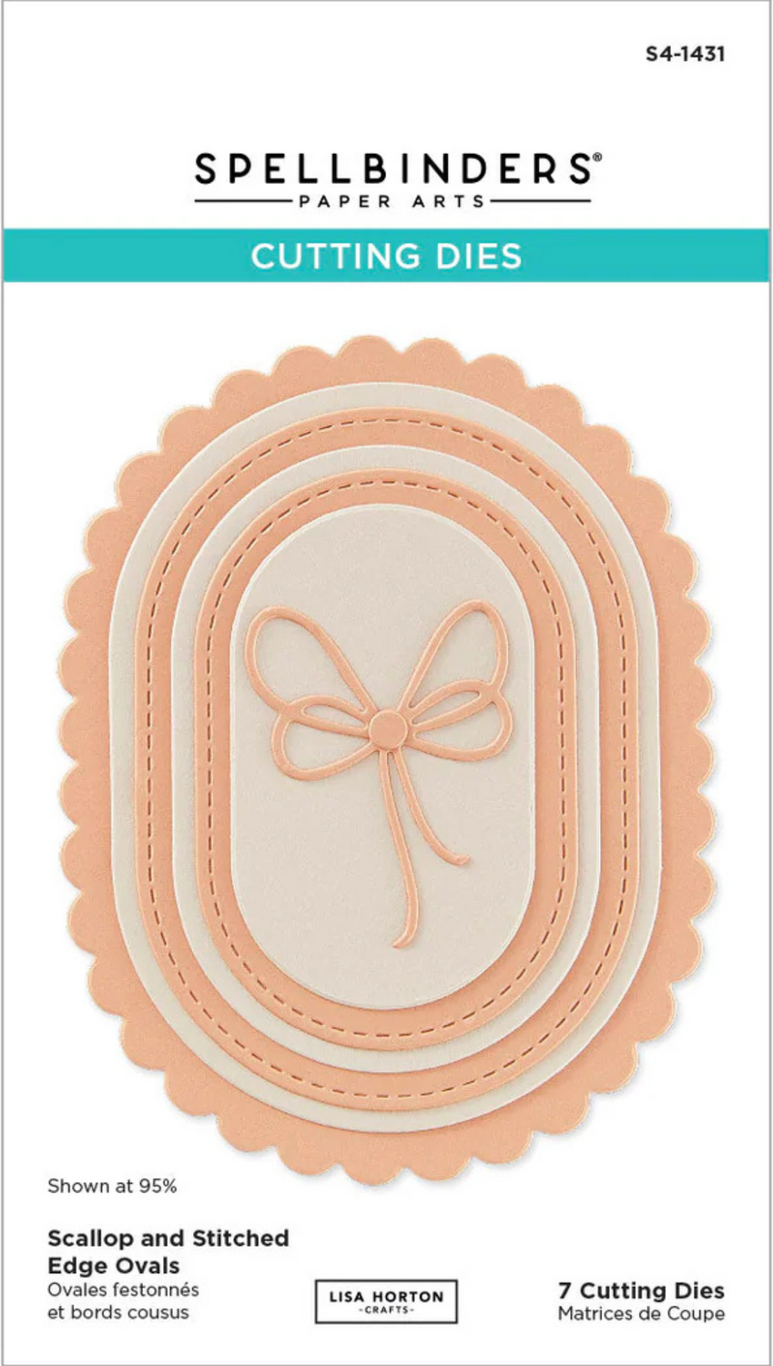 Spellbinders Scallop and Stitched Edge Ovals Etched Dies from the Wildflowers Collection by Lisa Horton