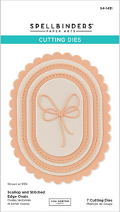 Spellbinders Scallop and Stitched Edge Ovals Etched Dies from the Wildflowers Collection by Lisa Horton