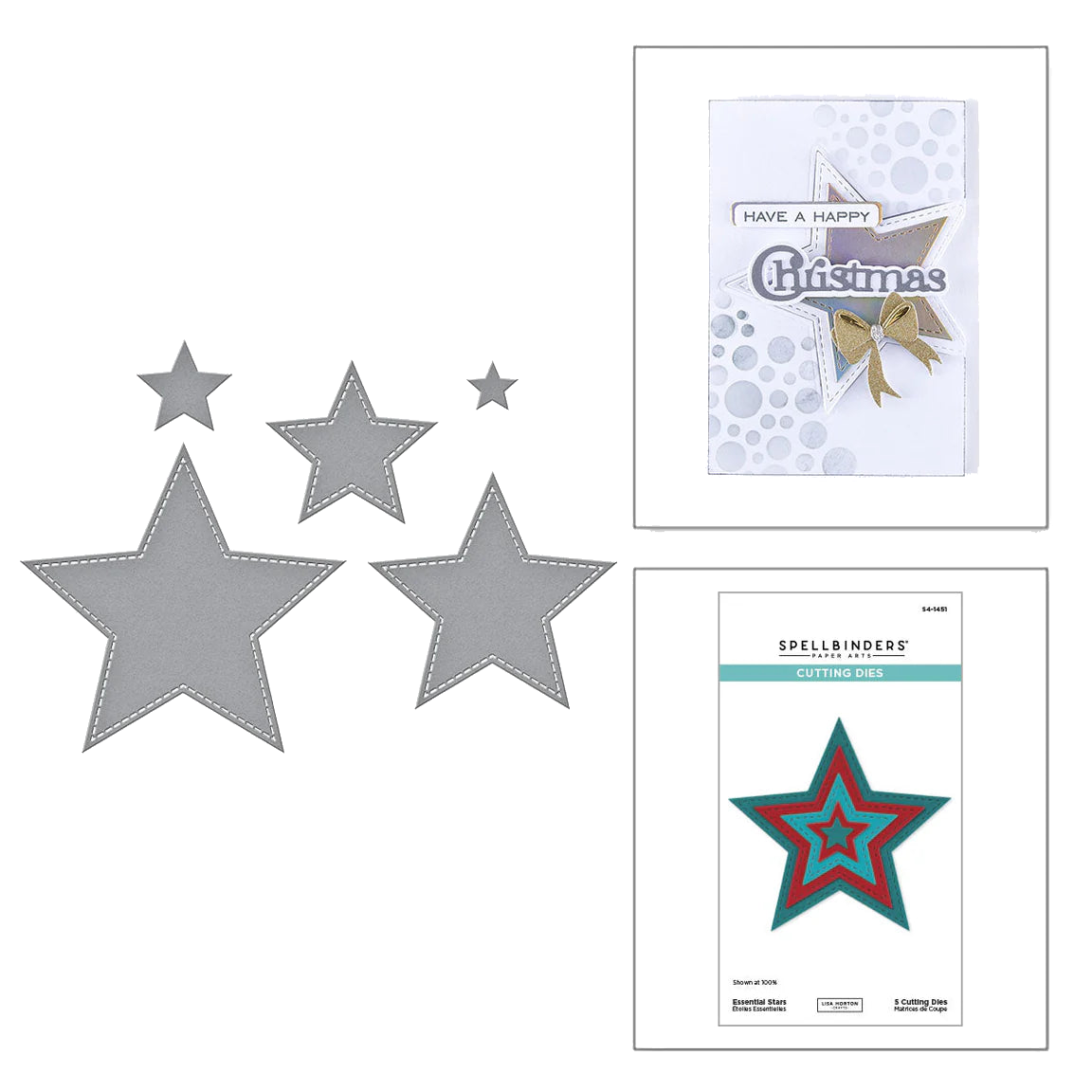 Spellbinders Essential Stars Etched Dies from the All About Christmas Collection by Lisa Horton