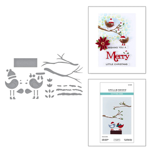 Spellbinders Little Birdies Etched Dies from the All About Christmas Collection by Lisa Horton