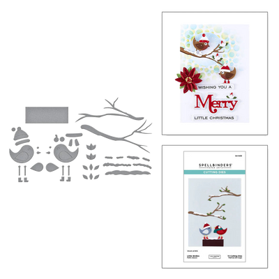 Spellbinders Little Birdies Etched Dies from the All About Christmas Collection by Lisa Horton