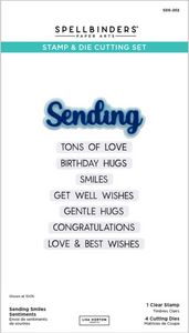 Spellbinders Sending Smiles Sentiments Clear Stamp & Die Set from the Wildflowers Collection by Lisa Horton