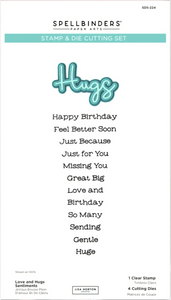 Spellbinders x Lisa Horton Crafts Loves and Hugs Sentiments Stamps and Dies