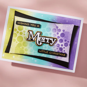 Spellbinders Merry Sentiments Clear Stamp & Die Set from the All About Christmas Collection by Lisa Horton