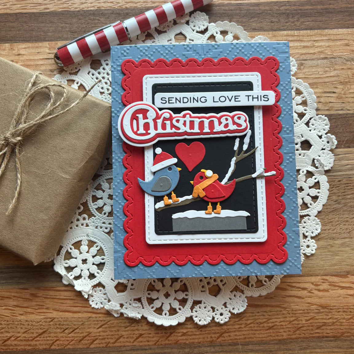 Spellbinders Little Birdies Etched Dies from the All About Christmas Collection by Lisa Horton