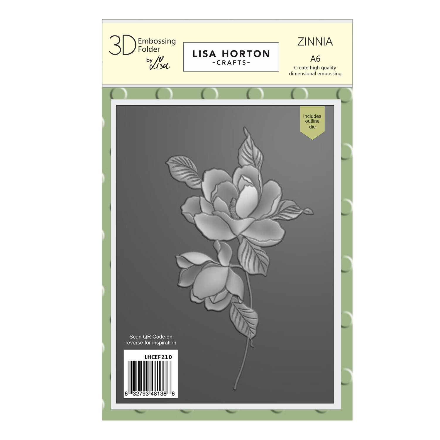 Lisa Horton Crafts Zinnia A6 Embossing Folder with Die