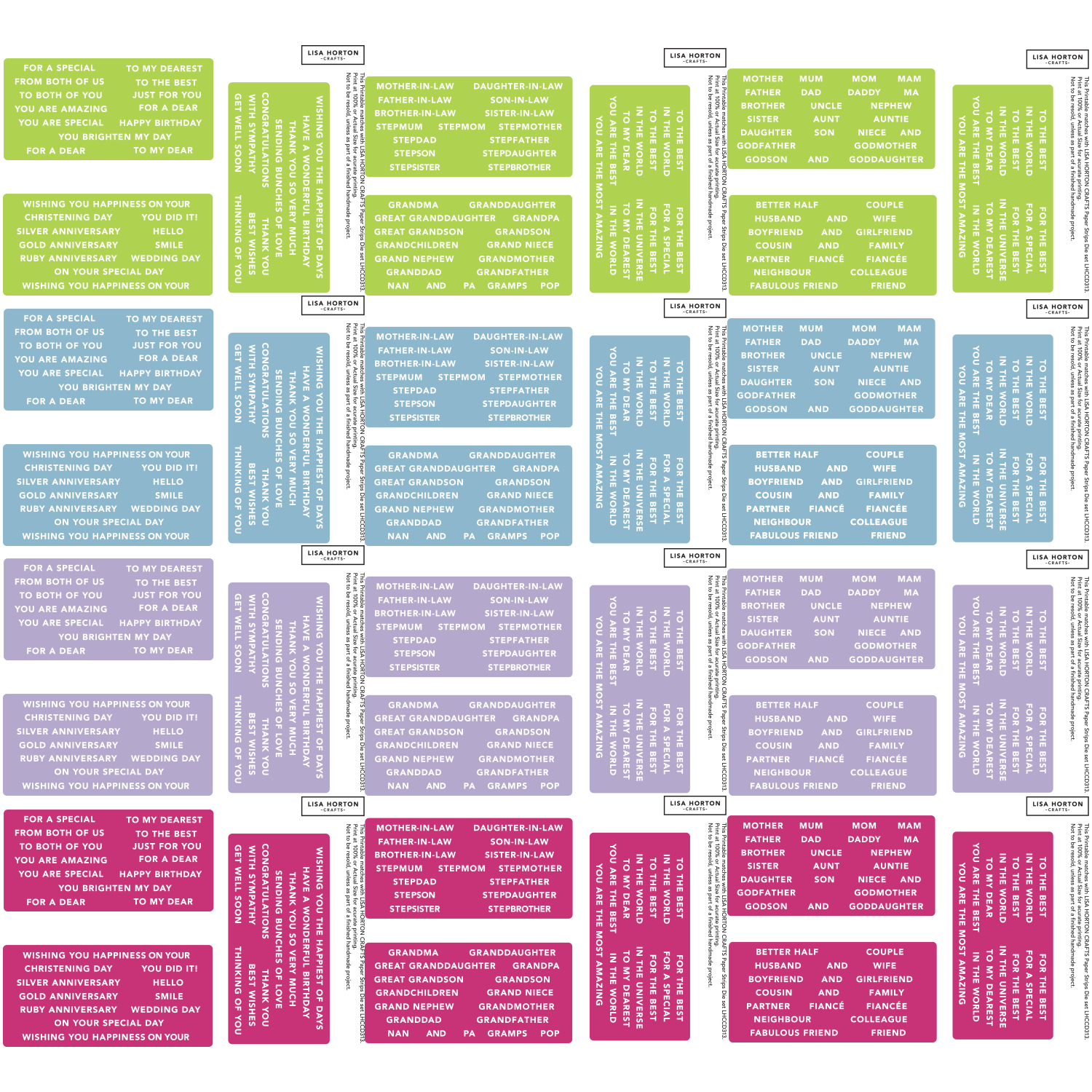 Lisa Horton Crafts Paper Strips Digital Downloads - 44 x A4 Pages!