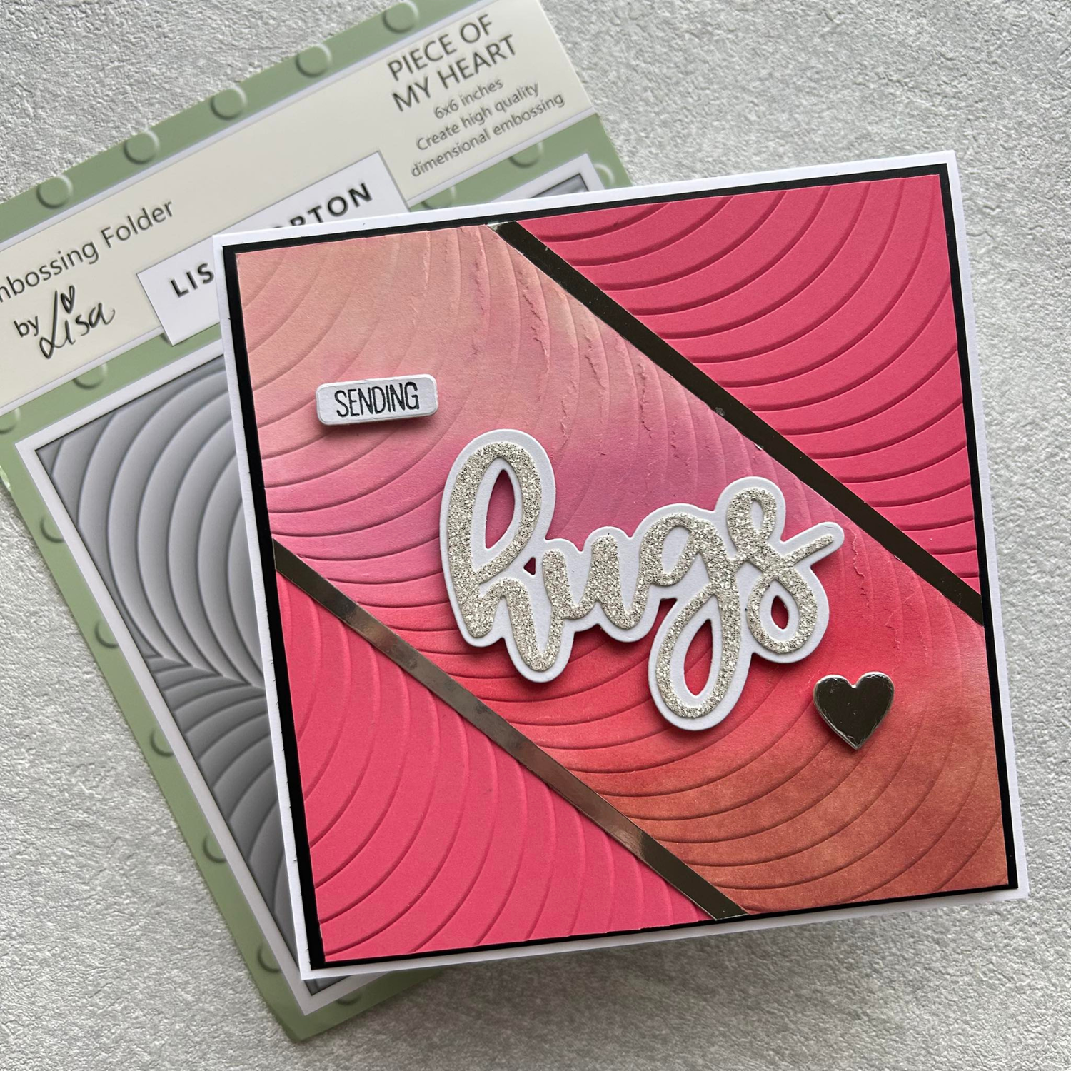 Lisa Horton Crafts Piece of My Heart 6" x 6" 3D Embossing Folder