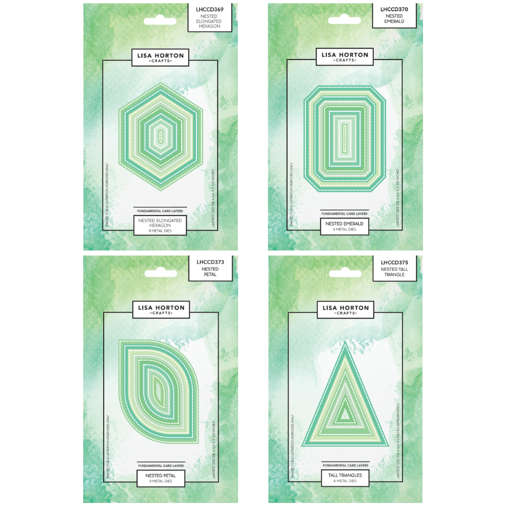 Lisa Horton Crafts Fundamentals Set of 4 x Die Sets - Nested Shapes - Release 3