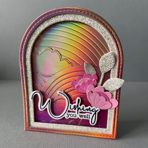 Lisa Horton Crafts Arty Clouds and Rainbows 6" x 6" 3D Embossing Folder