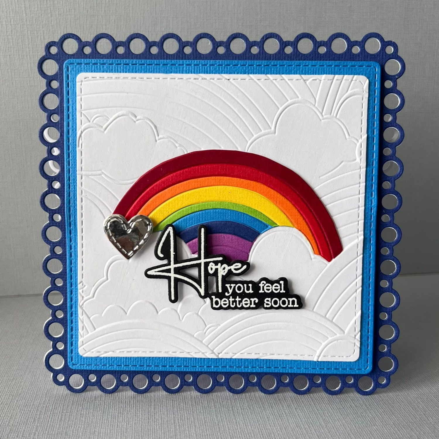 Lisa Horton Crafts Arty Clouds and Rainbows 6" x 6" 3D Embossing Folder