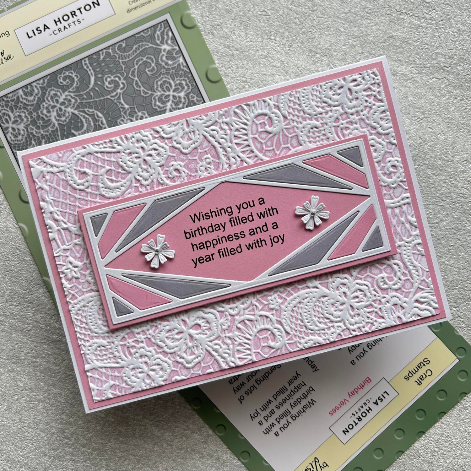 Lisa Horton Crafts Stamp & Die Sets - Birthday Verses and Wishing You Well