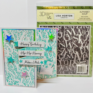 Lisa Horton Crafts Alphabet Soup 6" x 6" 3D Embossing Folder