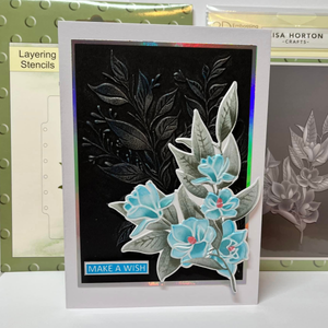 Lisa Horton Crafts Magnolia Stem 3D Embossing Folder and Layering Stencil Bundle